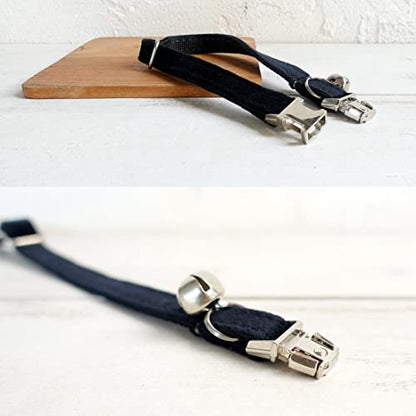 Cat Collar Personalized with Name Phone Number Engraved,Customized with Bell for Small Dogs Puppy Kitten - color: Black, size: L (8"-13")