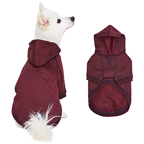 Blueberry Pet Dog Hoodie – 16″ Soft Cotton‑Blend Sweater for Small Dogs, Burgundy Red, Award‑Winning Frenchie Apparel - color: Dog Hoodie - Burgundy Red, size: 16 inch (Pack of 1)