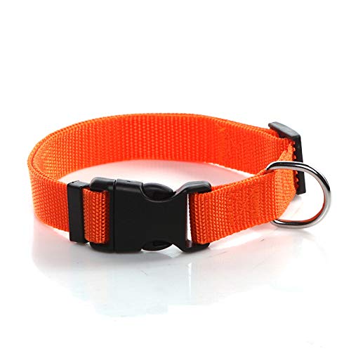 Nylon Dog Collar, Adjustable Dog Collars for Medium Large Dogs, 1 Inch Wide (Orange) - color: Orange, size: 1"x 16-23"