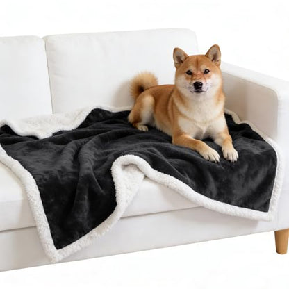 Dog Blankets for Small Dogs, Soft Puppy Blanket, Pet Blankets for Cats, Lightweight & Washable, Perfect for Dog Beds, Car Seats, Creat, 30x40 inches - color: Black