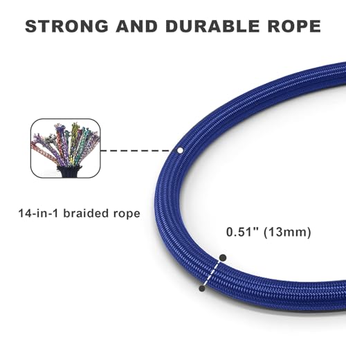 Rope Dog Leash, 4 ft Heavy Duty Dog Leash with Aviation Aluminum Auto Locking Carabiner, Strong Nylon Pet Lead for Small, Medium, Large Dogs (Blue, 4FT) - color: Blue, size: 4 Foot Single Handle