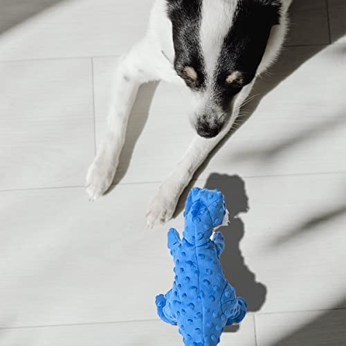 DODODOLA Dog Toys Dinosaur Dog Toy Blue Stuffed Animals Chew Toy Plush Squeaky Dog Birthday Toys for Small Large Big Dogs - color: Blue Dinosaur