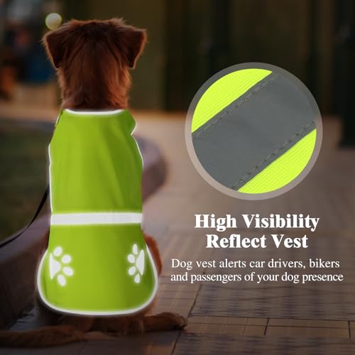 Candofly Reflective Dog Vest High Visibility Dog Hunting Vest Lightweight Safety Pet Jacket for Night Walking Camping (Neon Green, Medium) - color: Neon Green, size: Medium