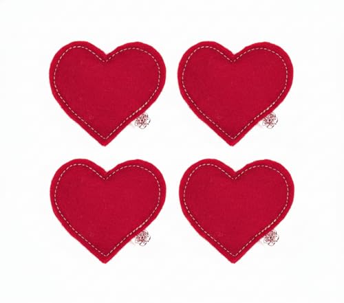 Catnip Toy – Heart Shape, Organic Catnip, 100% Wool Felt, Grown & Made in The USA - Red, 4 Pack - color: Red, size: 4 pack