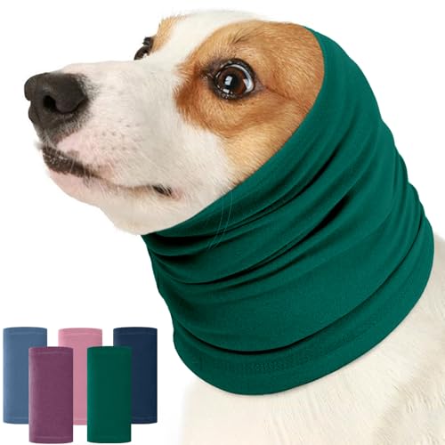 Nanaki Dog Calming Hoodie Ear Wraps for Dogs, Fireworks Ear Protection Head Muffs Doggy Warp Anxiety Relief, Doggy Hematoma Wrap, Pet Head Cover for Grooming and Force Drying Bathing Pet Protector - color: Green, size: Small