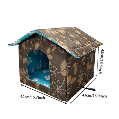Soft Waterproof Dog House Pets with Pad Foldable Cool Cave Sleeping Bed for Dogs Cats Hamster Small Animal House All Weather Coffee - color: Coffee