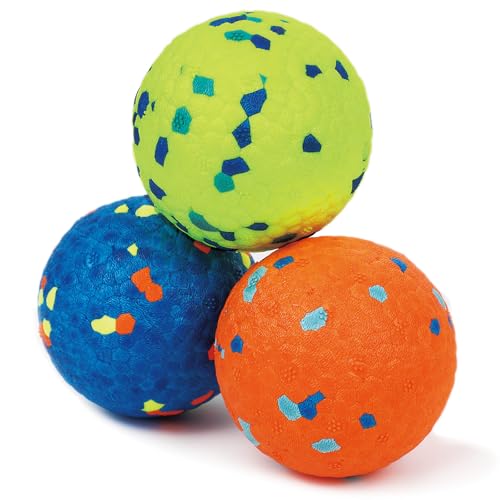 Large Indestructible Dog Balls for Aggressive Chewers, E-TPU Durable Fetch Balls for Large Medium Dogs, Outdoor Indoor, Pool Play, Puppy Birthday Gifts, (3 Inch, Pack of 3) - color: Multi-colored-3Pack, size: Large
