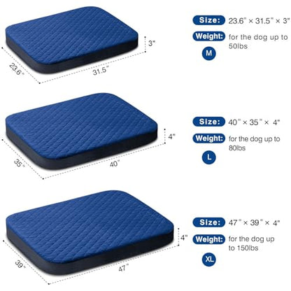 Large Dog Bed, Orthopedic Foam Big Dog Bed Mattress, 40 inch Joint Relief Pet Sleeping Beds, Non Slip Bottom with Removable Washable Cover, Dark Blue - color: Dark Blue, size: 40.0"L x 35.0"W x 3.5"Th