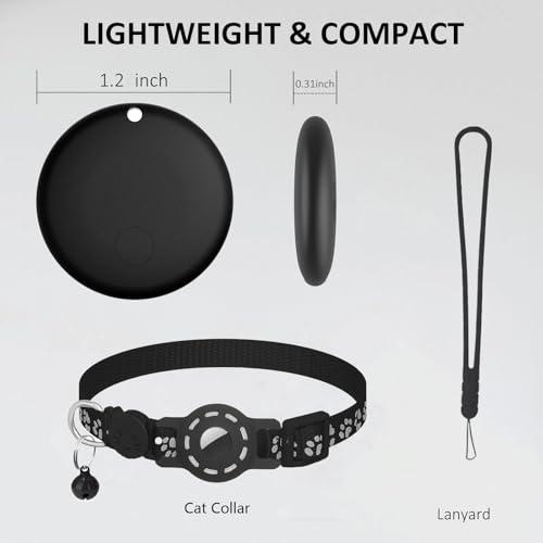 Cat Tracker Works with Android - GPS Pet Collar for Cats | No Monthly Fee | Waterproof | Replaceable Battery | Anti-Lost, Android GPS Tracker Tag, Bluetooth Smart Item Finders