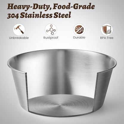 Heavy-Duty Stainless Steel Dog Bowl - Food Grade 304, Rustproof & BPA Free - Easy to Clean, Dishwasher Safe -Medium (48oz, 6 Cups) for Dogs 40-80lbs - color: Basic Bowl, size: 6 Cups
