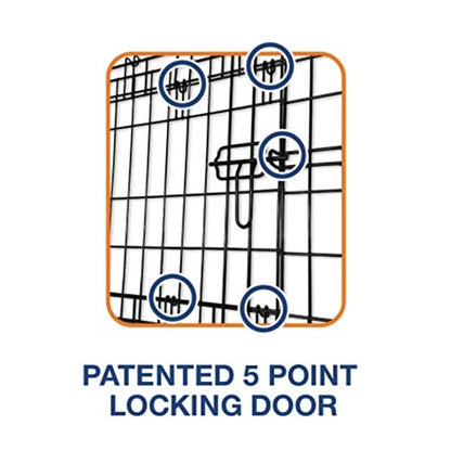 Precision Pet Products Two Door Great Crate Wire Dog Crate, 36 Inch, For Pets 50-70 lbs, With 5-Point Locking System - size: 36.0"L x 23.0"W x 25.0"H