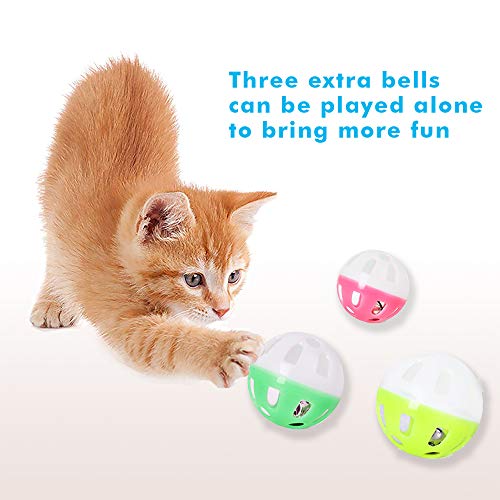 UPSKY Cat Toy Roller 3-Level Turntable Cat Toy Balls with Six Colorful Balls Interactive Kitten Fun Mental Physical Exercise Puzzle Toys - color: A-Red