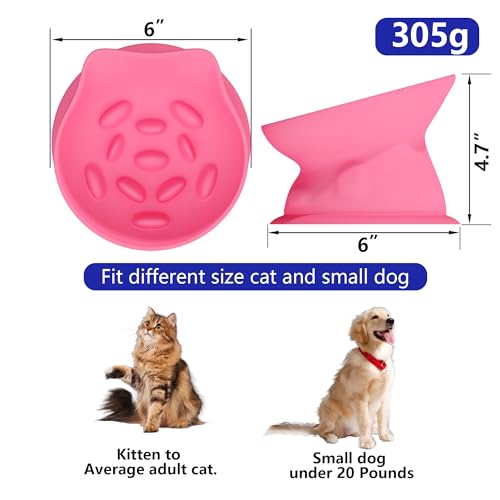 Slow Feed Cat Bowl, Elevated Cat Food Dish with Tilted Design, Dual-Use for Dry and Wet Food, Anti-Vomit, Anti-Choking, Easy to Clean - color: Pink, size: Big