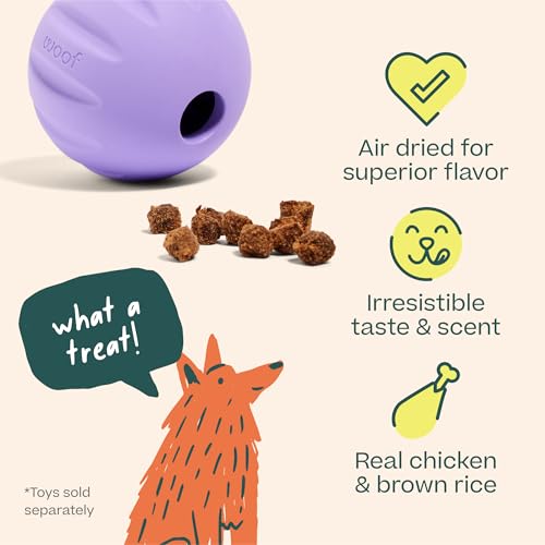 WOOF Air-Dried Puzzle Treats - Refill Treats Sized Puzzle Toys - The Perfect Dog and Puppy Training Treats - Made with Real Chicken - 5 oz