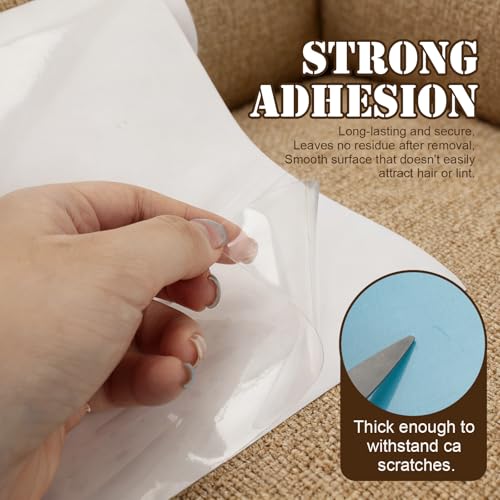 Cat Scratch Furniture Protector,107x 11.8Inch Self Adhesive Anti-Scratch Flexible Sticky Corner Guard for Cat Scratching Protection, Pet Furniture Protector for Sofa, Door, Wall