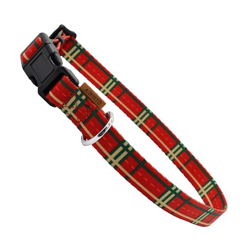 Dog Collar, Cute Stripe Pattern, Soft and Adjustable Collar with Quick Release Buckle (XS (Neck 9-13", Width 3/8"), Stripe Red) - color: Stripe Red, size: XS (Neck 9-13", Width 3/8")