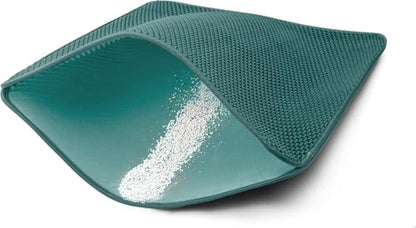 WePet Cat Litter Mat, Kitty Litter Trapping Mat, Honeycomb Double Layer Mats, No Phthalate, Urine Waterproof, Easy Clean, Scatter Control, Catcher Litter Tray Box Rug Carpet - color: #11 Dark Turquoise