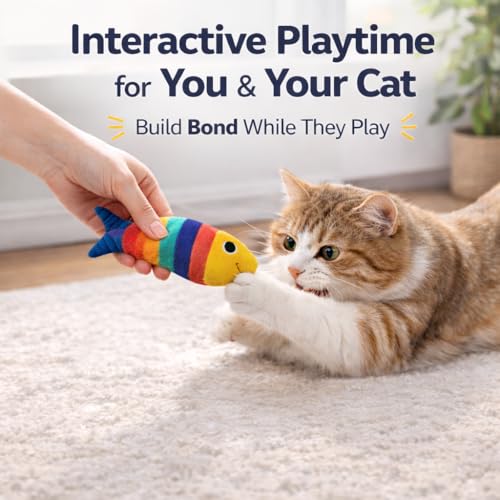 Catnip Toys for Indoor Cats, 6 Pack Plush Cat Kicker Toys with Natural Catnip, Bunny Kick Chew Cat Toys for Kittens & Adult Cats