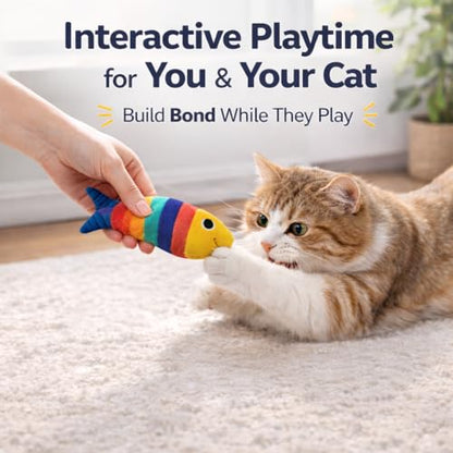 Catnip Toys for Indoor Cats, 6 Pack Plush Cat Kicker Toys with Natural Catnip, Bunny Kick Chew Cat Toys for Kittens & Adult Cats