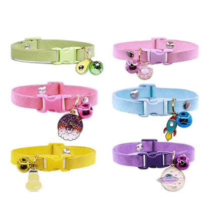 Pink Puppy Collar with Bell, XXS Dog Collar Girls, Cute Cat Collars with Bell for XXS Xs Small Tiny Female Dogs Pet Kitten Animal, XXSmall - color: Pink