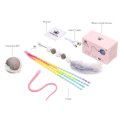 Interactive Cat Toys for Indoor Cats | Premium Quality with 3 Detachable Tails | Automatic Speed Modes with Real-Motion Movement | Rechargeable | Fun for Bored Adult Cats and Kittens