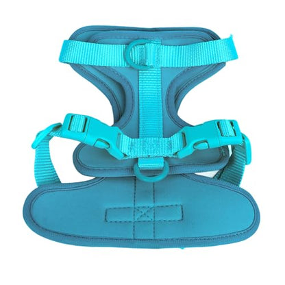 Adjustable Soft Breathable Escape Proof Dog Vest Harness, Pet Chest Harness for Small Dogs and Puppies, Bright Color Safety Design with Dual D Rings for Walking and (S) - color: Blue
