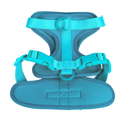 Adjustable Soft Breathable Escape Proof Dog Vest Harness, Pet Chest Harness for Small Dogs and Puppies, Bright Color Safety Design with Dual D Rings for Walking and (S) - color: Blue