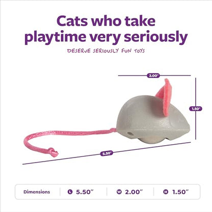 SmartyKat Marble Mouse Rolling Marble Cat Toy, Unpredictable Wobble Action for Solo Chase & Pounce for Cats & Kittens, One Size