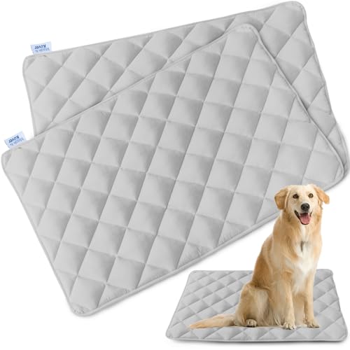 Magik & Kover Dog Crate Pad 2 Pack (30" x 19"), Soft Dog Crate Mat with Anti-Slip Bottom, Machine Washable Kennel Pad, Fits 30 Inch, Grey - size: 30 x 19 Inch