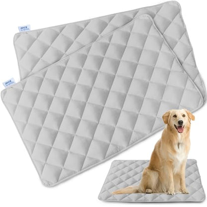 Magik & Kover Dog Crate Pad 2 Pack (42" x 28"), Soft Dog Crate Mat with Anti-Slip Bottom, Machine Washable Kennel Pad, Fits 42 Inch, Grey - size: 42 x 28 Inch
