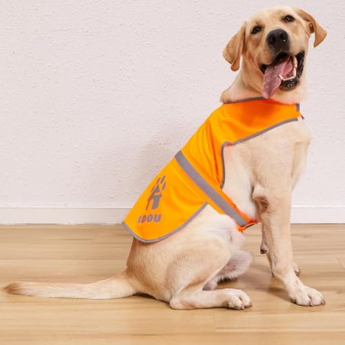 Orange Reflective Dog Safety Vest - High Visibility for Walking, Jogging & Training - Size M - color: Orange-Velcro-1pc, size: Medium