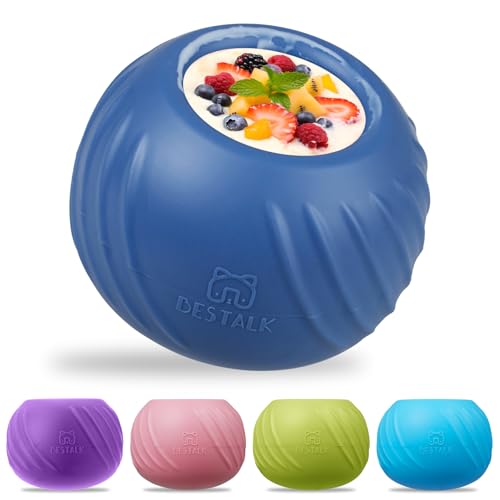 Long-Lasting Dog Lick Toy, Wobbly Dog Enrichment Lick Bowl to Keep Dogs Busy, Interactive Stuffable Dog Treat Feeder for Boredom, Silicone Treat Dispensing Chew Toy(Dark Blue,L) - color: Dark Blue, size: L