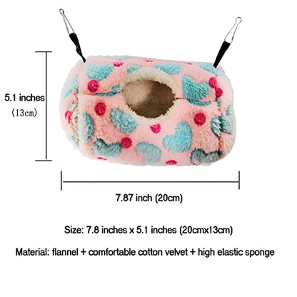 Litewoo Sugar Glider Sleeping Pouch Small Animal Hammock, Hanging Bed Warm Cotton Nest for Rat Hamster Gerbil Sugar Glider Chinchilla Squirrel Guinea Pig (Coffee) - color: Coffee