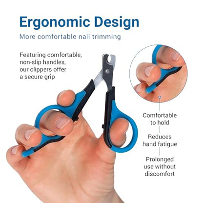 Professional Cat Nail Clippers, Made in Germany - Stainless Steel Claw Scissors for Kittens, Cats & Small Pets, Safe Trimmer for Thick Nails, Beginner-Friendly with Non-Slip Grip