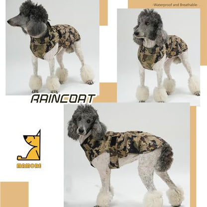 Waterproof Dog Raincoat with Reflective Strip, Adjustable Breathable Rain Coat Jacket with Leash Hole for Dogs (Camo, Medium) - color: Camo, size: Medium