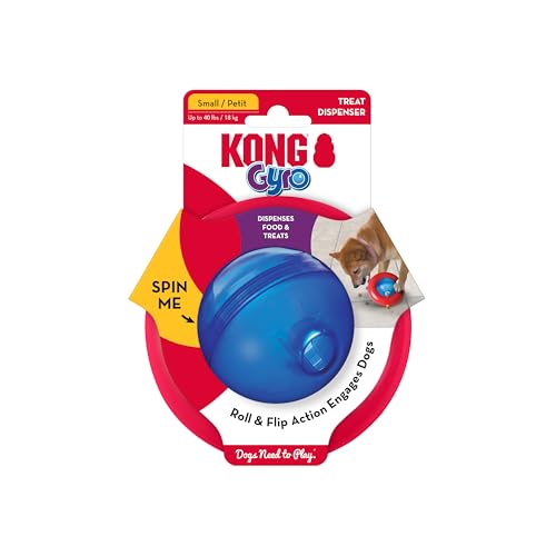 KONG Gyro - Interactive Dog Toy for Treat Dispensing - Dog Slow Feeder for Healthy Eating - for Small Dogs - size: Small (Pack of 1)