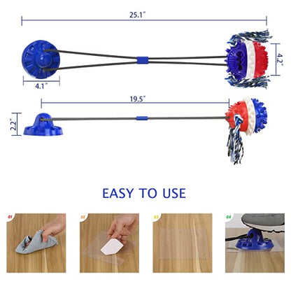 Askhald Aggressive Chewer Dog Toys - Rope Toys with Suction Cup, Teething Treats & Puzzle Food Dispensing Ball (Navy Blue) - color: Navy blue