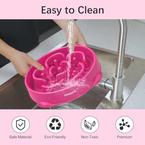 MateeyLife Large Slow Feeder Dog Bowls, Anti-Choking Puzzle Dog Food Bowls, Anti-Slip Interactive Feeding Slow Down Eating, Bloat Stop Maze Dishes for Large Breeds 4 Cups Purple - color: J-Purple, size: Large