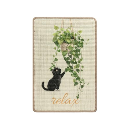 Sisal Cat Scratcher Mat Cat Wall Scratcher for Indoor Scratch Pad Wall Mounted Scratching Post to Protect Couch Carpet Furniture 23.6"x15.7" (Green Plant Cat) - color: Green Plant Cat