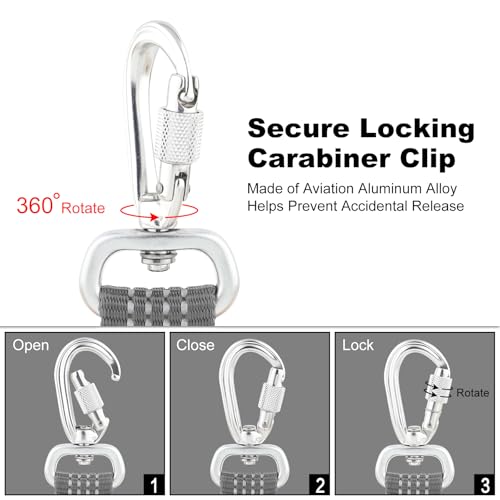 Plutus Pet Heavy Duty Dog Leash with Lockable Aluminum Carabiner, 4/6 Feet Long, Double-Sided Reflective Nylon, Padded Handle, for Puppy, Small, Medium and Large Dogs (Gray, 1" x 4') - color: Gray, size: 1" x 4'