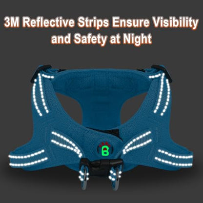 BARKBAY Dog Harness, Reflective Adjustable Puppy No Pull Harness, Breathable Soft, Blue, XXS - color: Blue, size: XX-Small