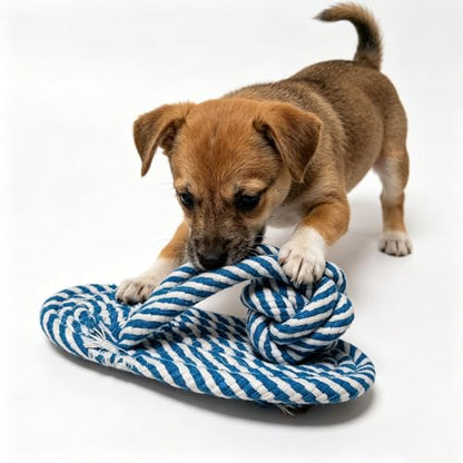 Dog Toys Puppy Teething Chew Toys,Dog Chew Toys Rope Toys,Cat Chew Toys,Safe Braided Rabbit Toys Healthy Gift (Slippers) - color: blue and white slippers