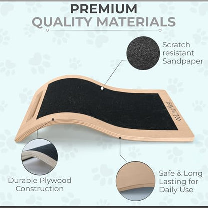 Dog Scratch Board for Nails – Dog Nail Scratch Pad with 2 Extra Sandpapers & Training Guide – Safe Dog Nail File Board for Natural Trimming – Dog Nail Board for All Sizes (Small 15.7in * 9.8in) - size: Small (15.7in * 9.8in)
