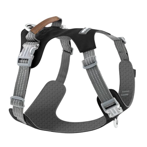 No Pull Dog Harness – Adjustable Reflective Nylon Vest for Small Medium Large Dogs, Escape Proof Training Harness with Leather Control Handle, Lightweight Aluminum Hardware (Black, XL) - color: Black, size: XL