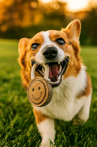 Natural Jute Dog Chew Toy – Smiley Shape, Tough & Durable Puppy Teething Toy, Safe Eco-Friendly Chew, Interactive Training & Play Toy for Small, Medium & Large Dogs - style: Smiley Shape
