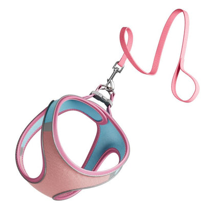 Escape Proof Dog Harness, Breathable Lightweight Vest Style Harness and Leash Set for Small Dogs and Cats - color: Pink, size: XXS