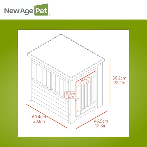 New Age Pet ecoFLEX Pet Crate/End Table, Small, Grey, Model:EHHC405S - color: Grey, size: 23.8"L x 18.2"W x 22.2"H