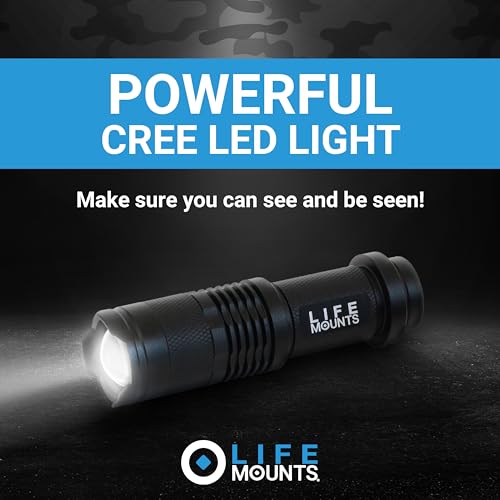 Life Mounts Tactical Rail Mount Flashlight - 3.5 in x 1.5 in, White LED - 1,000-Foot Beam & Multi-Mode Helmet Flashlight - 360-Degree Side Mount Helmet Lights - Weatherproof Design for Tactical Gear - color: White LED, size: 3.5"x1.5" - ARC Rail Light