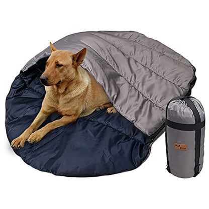 Camping Dog Sleeping Bag, Waterproof Warm Pet Bed Cave, Packable Washable Dog Bed Mat with Compression Bag - size: Medium