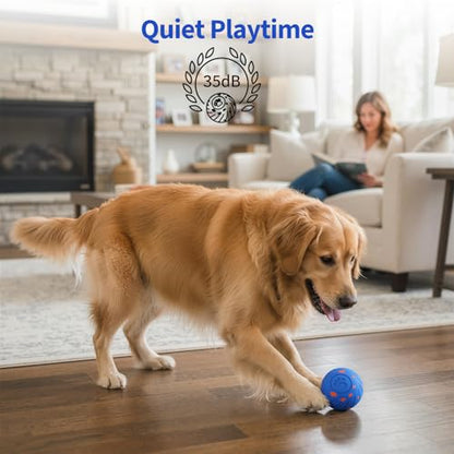 Dog Toys for Medium Large Dogs to Keep Them Busy, Smart Interactive Dog Balls with Automatic Moving Bouncing Vibrating for Enrichment, Mental Stimulation, Anti Boredom, Blue - color: Blue